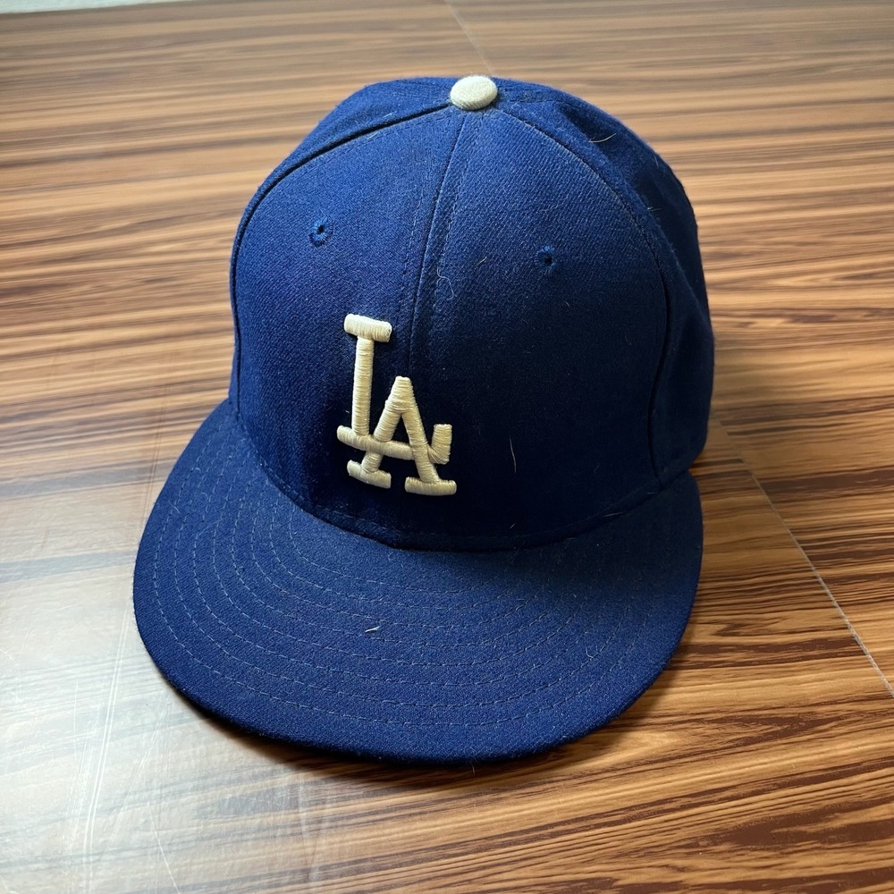 New‎ Era 59FIFTY LA Dodgers Hat Mens 7 1/4 Blue Fitted MLB Baseball Cap AI27